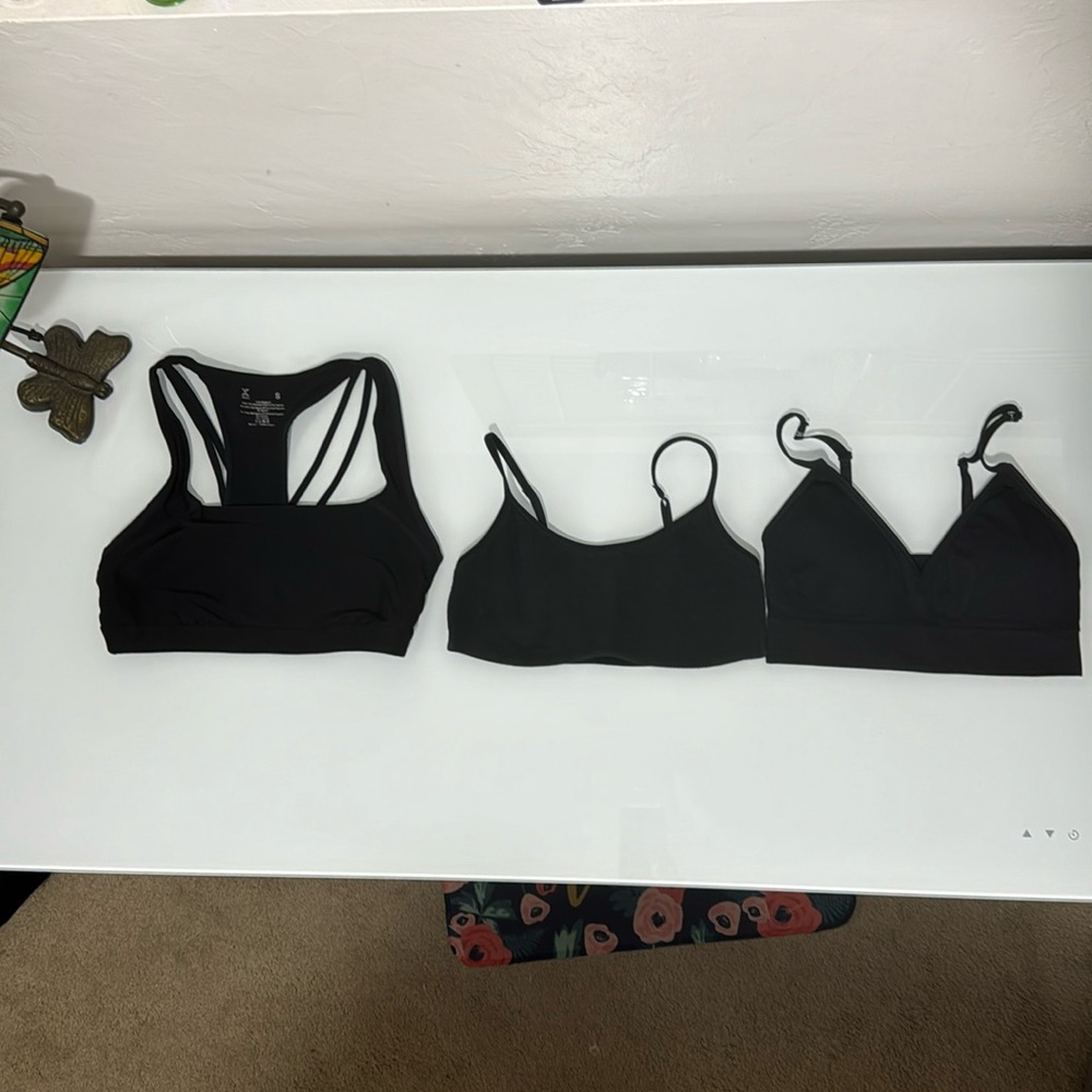 3 pc black bralette bundle size Large